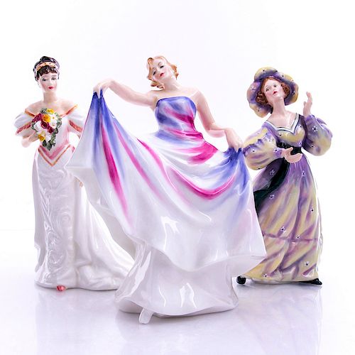 3 ROYAL DOULTON LADY FIGURINESBride
