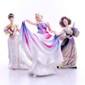 3 ROYAL DOULTON LADY FIGURINES