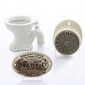 3 ROYAL DOULTON SANITARY SAMPL