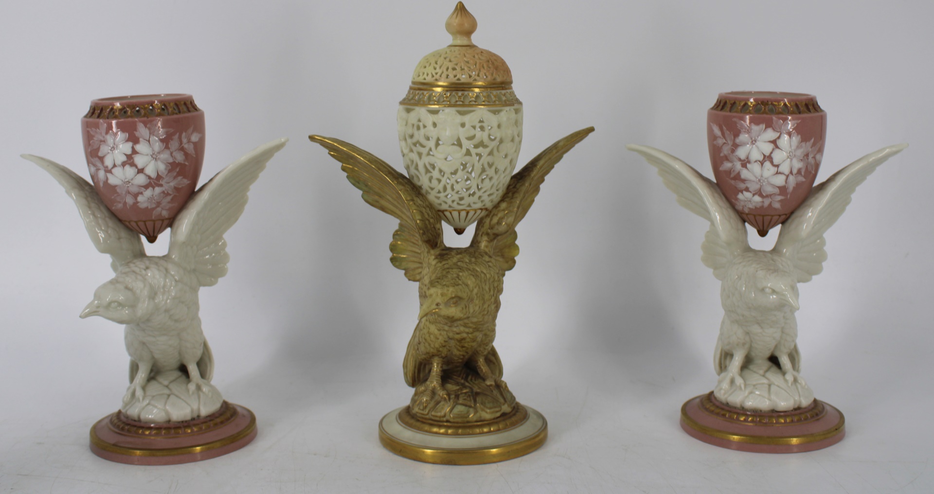 3 ROYAL WORCESTER PORCELAIN EAGLE