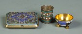 3 Russian Enameled Silver Piec