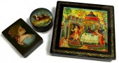(3) RUSSIAN PAINTED & LACQUERE