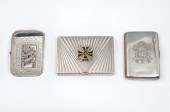 3 RUSSIAN SILVER CIGARETTE CAS