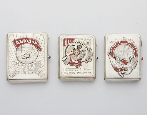 3 RUSSIAN STERLING SILVER &