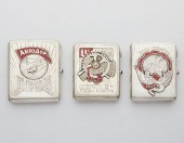 3 RUSSIAN STERLING SILVER & EN