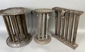 3 RUSTIC TIN CANDLEMOLDS CA. 1