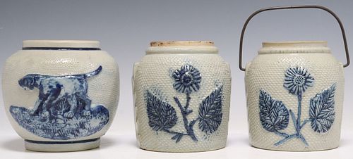 (3) SALT-GLAZED COBALT &AMP;