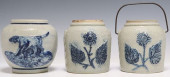 (3) SALT-GLAZED COBALT &AMP; W