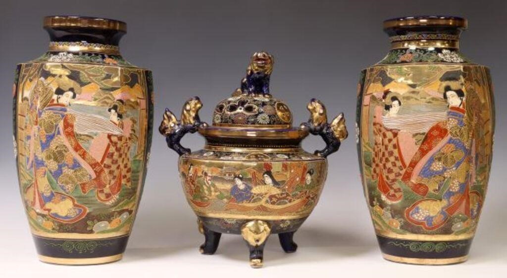 (3) SATSUMA STYLE CENSER &