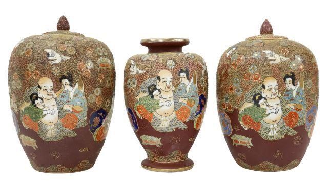 (3) SATSUMA STYLE ENAMELED
