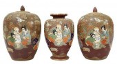 (3) SATSUMA STYLE ENAMELED POR