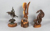 3 SCULPTURESCeramic dragon sta