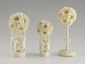 3 SETS CARVED IVORY MYSTERY BA