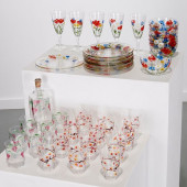 (3) SETS HAND-PAINTED FLORAL G