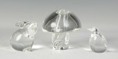 3 Sgn. Stueben Crystal Figures