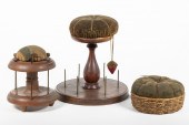 (3) SHAKER PINCUSHION STANDS,