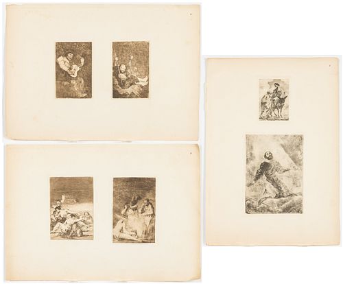 3 SHEETS OF FRANCISCO GOYA