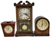 (3) SHELF CLOCKS, ALARON, SETH