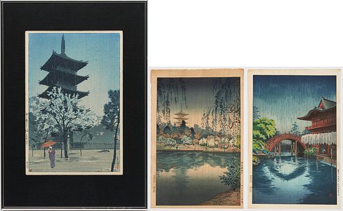 3 SHIN-HANGA JAPANESE WOODBLOCK