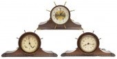 (3) SHIP WHEEL MANTEL CLOCKS,