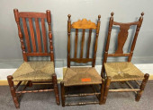 3 SIDE CHAIRS 2 BANNISTER BACK