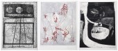 (3) Signed abstract etchings,
