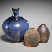 (3) SIGNED ART POTTERY VASES,