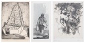 (3) Signed etchings, "Adam and