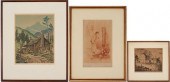 3 SIGNED ETCHINGS, LEON PESCHE
