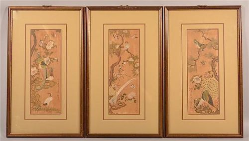 3 SIGNED JAPANESE PAINTINGS ON RICE