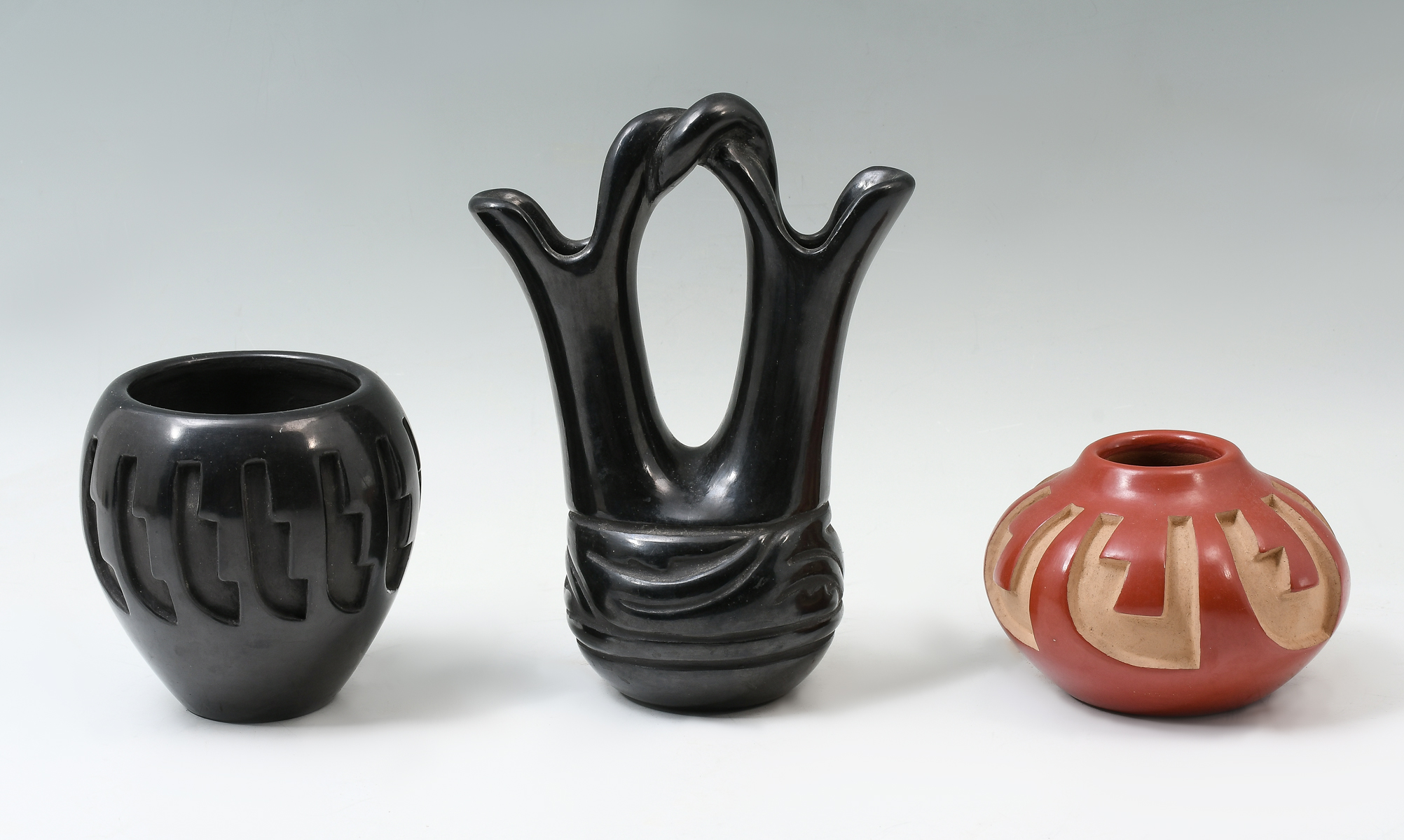 3 SIGNED NATIVE AMERICAN POTTERY