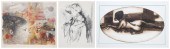 (3) Signed prints, "Solitaire"