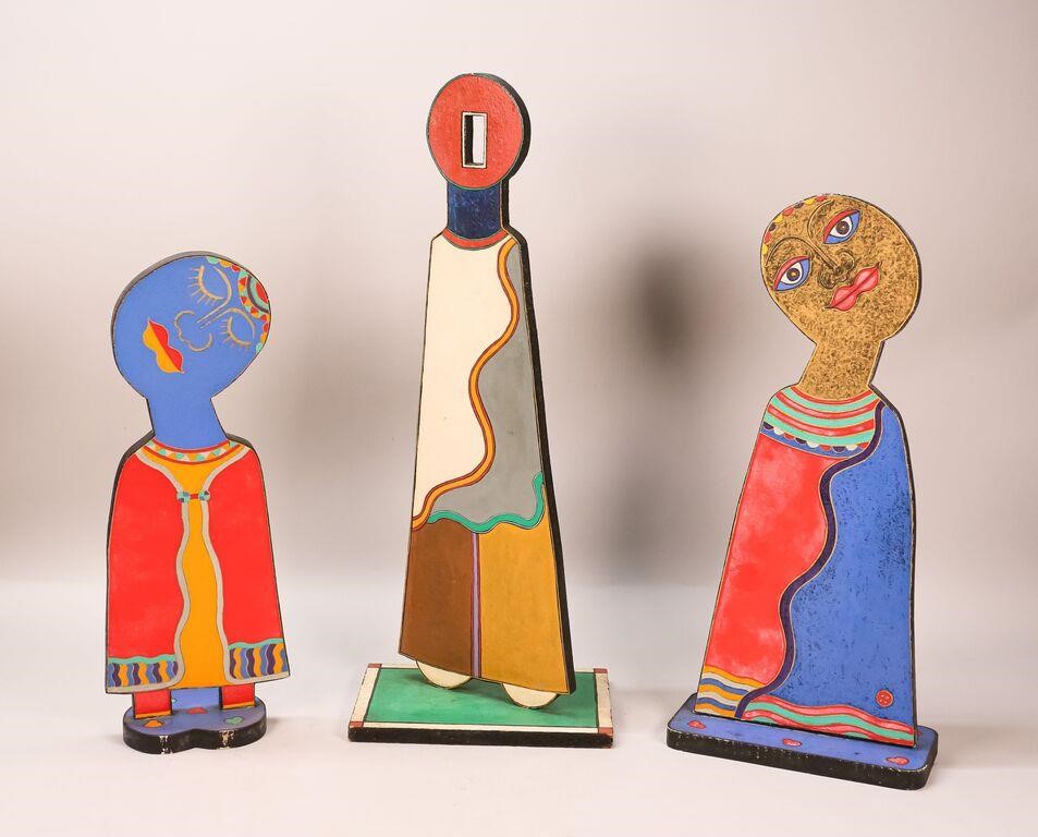 3 SIGNED TALI WOOD CARVED