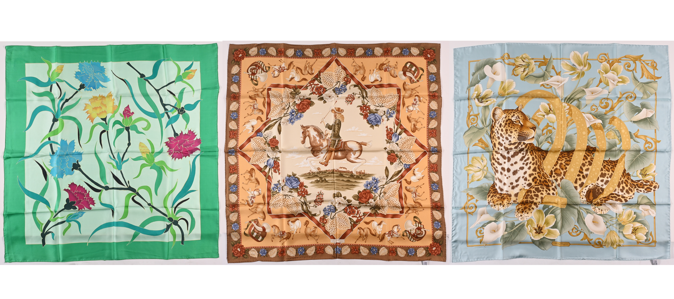 3 SILK SCARVES - 2 SALVATORE