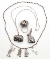 3 SILVER BABY RATTLES AND CHIL