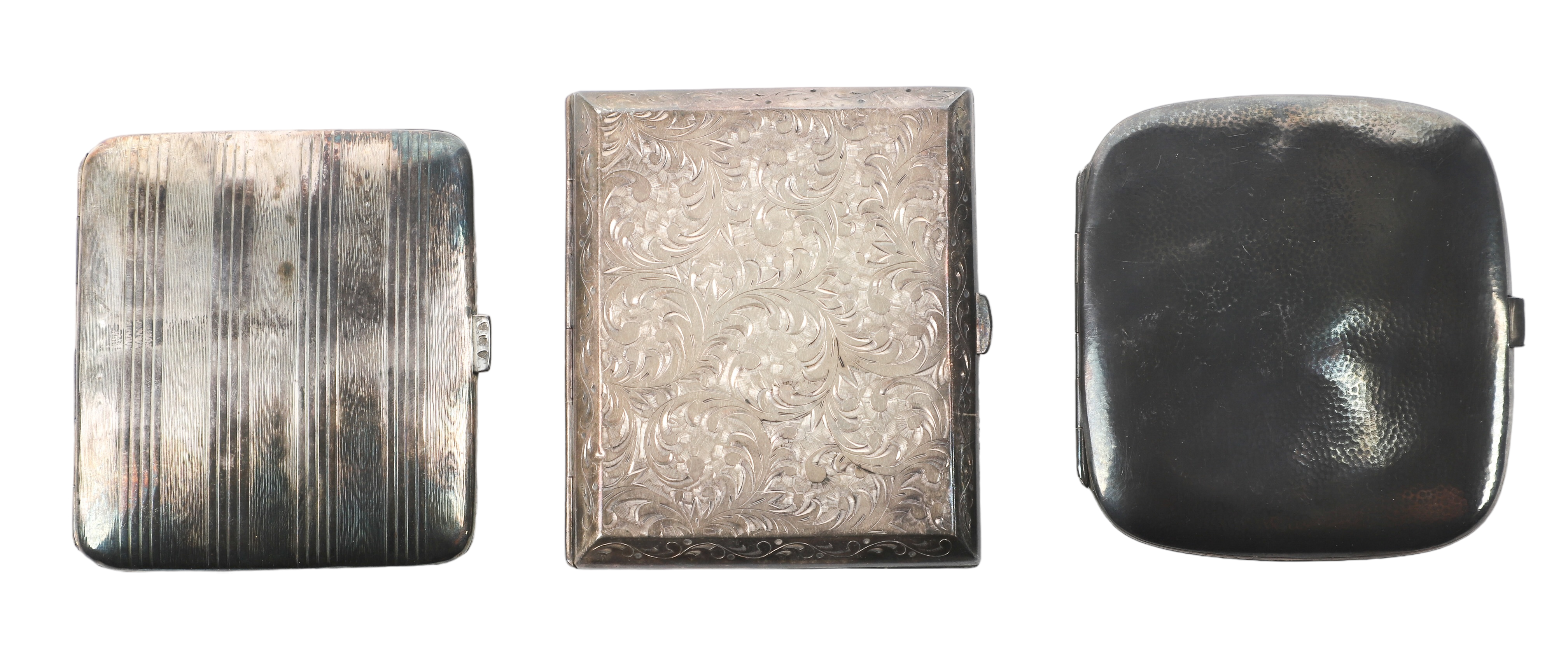 (3) Silver cigarette cases to