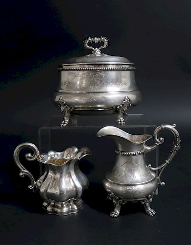 3 SILVER ITEMS.800 silver etrog box