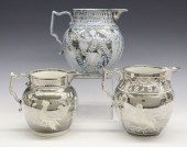 3 SILVER LUSTRE JUGSThree 19th