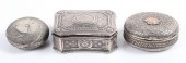 (3) Silver pill and scent boxe