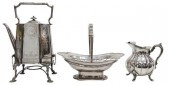 (3) SILVER PLATE CAKE BASKET,