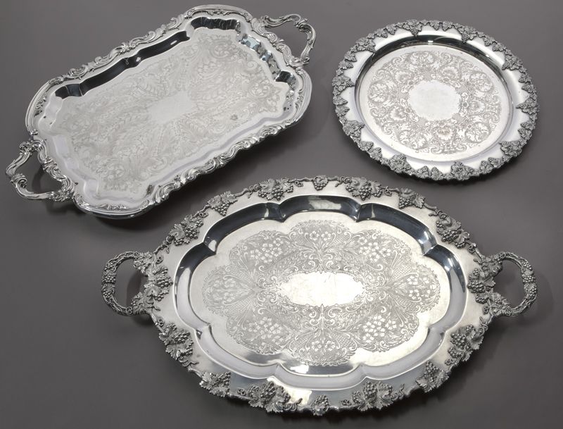 (3) Silver repousse and etched