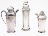 3 SILVERPLATE COCKTAIL SHAKERS