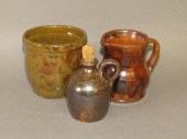 3 SMALL PA REDWARE VESSELSca.