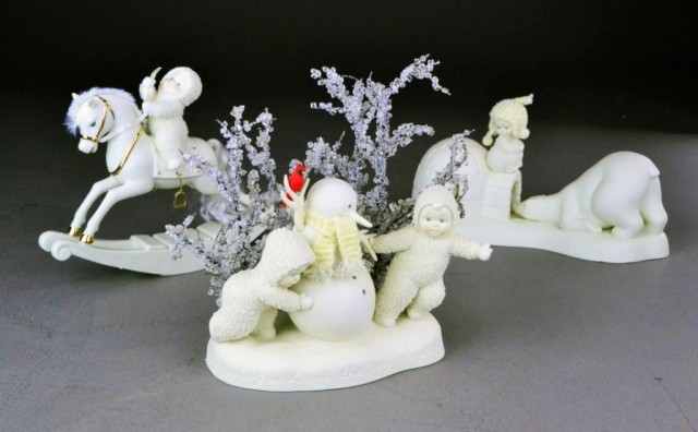 (3) SNOWBABIES - BISQUE PORCELAIN