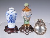 (3) SNUFF BOTTLES Including: C