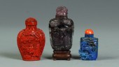 3 Snuff Bottles L to R: Cinnab