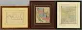 3 SOUTHWESTERN MAPS3 Framed So