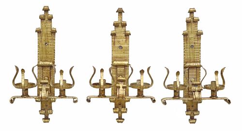 (3) SPANISH BAROQUE STYLE GILT IRON