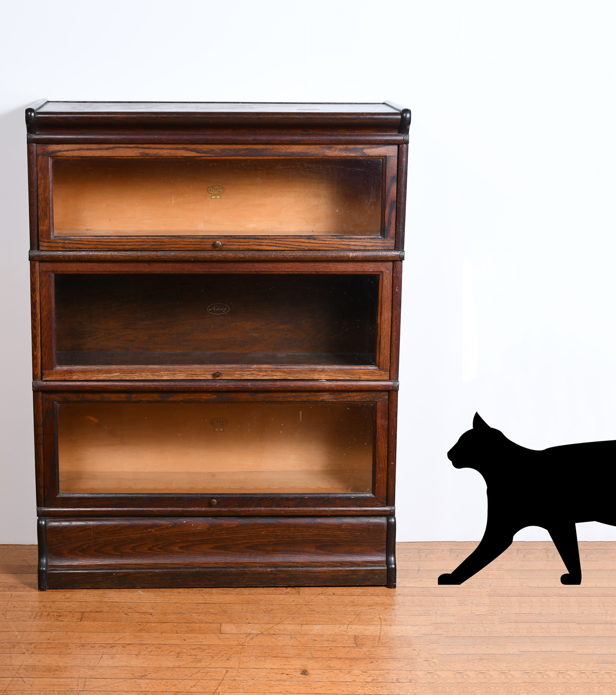3-STACK MACEY OAK BOOKCASE: Three