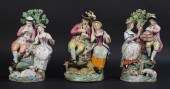 3 STAFFORDSHIRE PORCELAIN FIGU